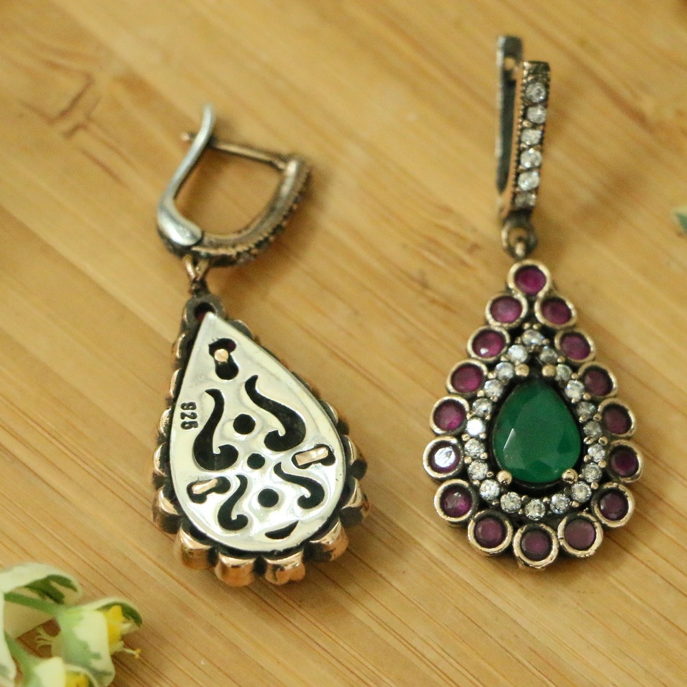 ☄️SOLD☄️ Sterling Silver with Jade & CZ Stones - Picture 6 of 6